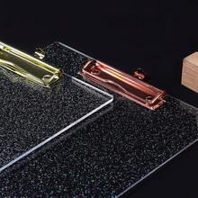 A4 Size (8.6 X 12.2 Inches) Acrylic Fashionable Glitter Clipboard, Minimalist Clip Design, Suitable For Classroom, School And Office - Excellent Christmas And New Year Gift - Glitter - View 3