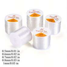 60m/Roll, 0.5/0.6/0.7/0.8/1mm Black High-Elasticity Thread Transparent Style, DIY Beaded Material Jewelry Accessories