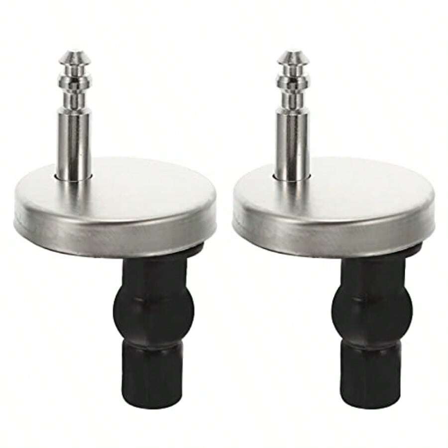 TYUI Toilet Seat Replacement Bidet Parts: 2pcs Seat Hinge Replacement Toilet Seat Screws Cover Top Fix Nuts Screws Mount Seat Hardware - Hinge Fixings Nuts - BlackSilver - View 1
