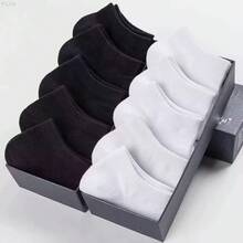 10/20 Pairs Black Solid Color Casual Ankle Socks, Unisex, Comfortable & Minimalist, All Season