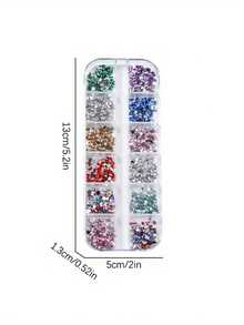 1000pcs Colorful Rhinestone Nail Art Accessories,Rinestones, Multi-Shaped Crystal Flat Back Nail Gems, 3D Three-Dimensional Flat Back Nail Art Accessories, DIY Nail Design Accessories, Fragrance-Free, For Foot, Hand, And Nail Care, Nail Products, Suitable For Nail Decorations, Phone Cases, Hair Clips, Makeup, And Other DIY Craft Decorations, A Must-Have For Women's Nail Art Decorations,Nails,Nail Charms,Nail Supplies,Christmas Nails - Nhiều màu - Xem 4
