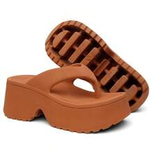 Women's Heeled Flip-Flops: Style And Modernity - 駝色 - 查看 6
