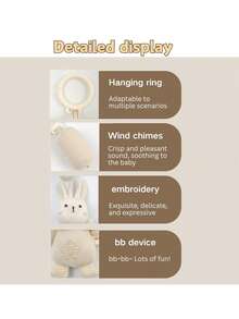 Cartoon Animal Soft Plush Hanging Doll For Baby Crib, Built-In Rattle And Crinkle Paper, 0-12 Months Infant Sensory Doll, Ideal Birthday, Christmas And Holiday Gift For Boys And Girls - Multicolor - View 7