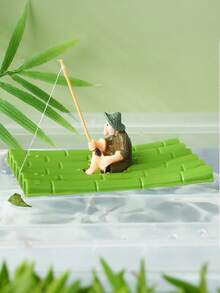 قطعة واحدة تمثال سمكة من الراتنج ، تمثال مصغر ذو موضوع خيالي للحديقة ، تمثال صياد غير كهربائي لديكور حمام السباحة والنباتات العصرية ، تمثال للوضع بجانب البركة ، ديكور ساكن، تمثال صياد بموضوع خيالي