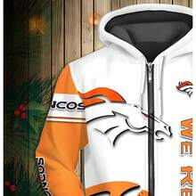 Denver Broncos Draw Women's 3D Printed Hoodie, Long-Sleeved Hoodie For Couples, The Perfect Gift For Male Football Fans. - 彩色 - 查看 2