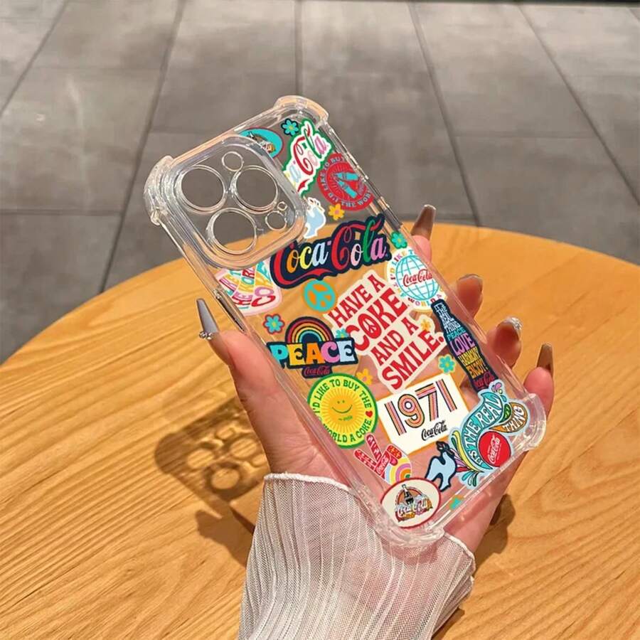 Fashion Cola Soft Silicone Phone Cases Covercompatible with  16 15 14 13 12 11 X XR XS 6 7 8 Plus Pro Max 13 Mini ProMax fundas Cocas,Covercompatible with  17 Hülle, 17 pro Hülle, 17 promax Hülle - Transparent - Übersicht 1