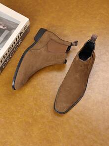 男士麂皮切尔西踝靴，舒适弹力套穿设计，商务休闲，经典款式，多种颜色可选