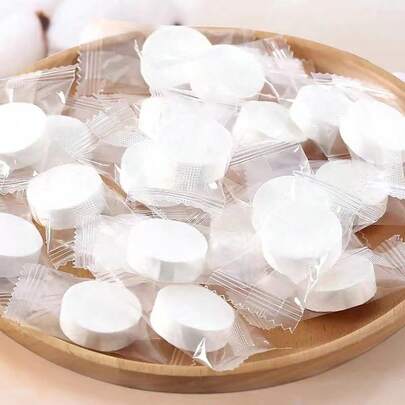 100pcs- Portable Compressed Towels - Compact Coin Towels For Camping, Hiking, And Home Grooming | Ideal For Small Business Owners/Retailers | Easy-To-Carry Clear Bag, Camping Accessories