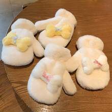 1 Pair Plush Bone Design Winter Gloves, Warm Thickened Full Finger Windproof Gloves - Multicolor - View 2