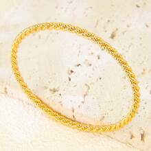 21k Gold Plated Asymmetrical Bracelet, Luxury Arabic Style Charm Bracelet For Women, Elegant Jewelry For Saudi, Dubai Bride Wedding Party