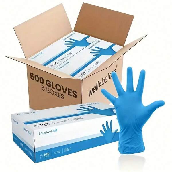 50pcs/100pcs Disposable Nitrile Gloves, Vinyl/Nitrile Blended, High Elasticity, Thickened, Waterproof And Oil-Proof, Latex-Free, Powder-Free, Suitable For Dishwashing, Food Handling, Cleaning, Pet Care, Beauty And Hair Dyeing, Etc. [No Packaging Box] Due To Different Production Batches, There May Be Slight Variations In Glove Color, But The Quality Is Exactly The Same. Please Rest Assured For Use.