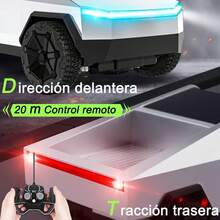 Camión de Juguete Teledirigido para Niños, Coche De Juguete con Mando A Distancia con Luces, Recargable Camión De Juguete, para Niños Regalo Ideal para Niños y Niñas - Plata-A2 - Ver 9
