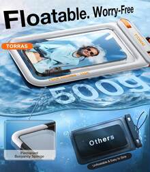Funda Impermeable IP68 para Teléfono con Doble Espacio, Flotante y Cordón, Bolsa Seca para Viajes y Cruceros - Blanco - Ver 6