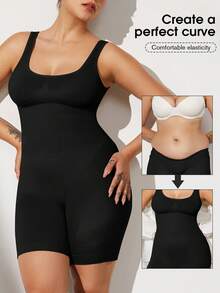 Plus Size Curve Woman Activewear Yoga Clothes Seamless Gym Sports High Support Moisture Wicking Workouts Breathable Outdoor Plus Size Curve - Black - View 3