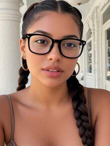 1pc/2pcs Geometric Frame Men Modern Simple Style Classy Aesthetic Clear Glasses For Back To School Office Reading Daily Life Accessories