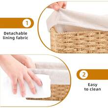 Cesta decorativa de baño, Cesta de almacenamiento de toallas de papel, Cesta portarrollos de papel higiénico con asa, Organizador de decoración del hogar, Cesta pequeña, Adecuada para almacenamiento de baño, Cesta de almacenamiento, Cesta de almacenamiento - 1 - Ver 6