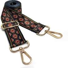 Dsigo Purse Strap, 15" Wide Gold Alloy Buckle Floral Printing Crossbody Shoulder Strap For Bag Handbag Crossbody Bags - ColorD - 查看 1