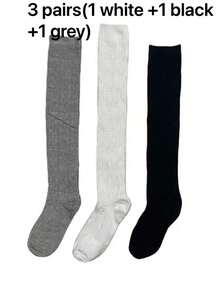 1 Pair Breathable Moisture,Wicking Comfortable Embroidered Calf Socks, Collegiate Style Knee,High Socks, Y2k, Cozy Socks