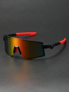 1PC Men Classic Oversized Plastic Frame One-Piece Fashion Sports Glasses Protect Eyes For Outdoor Cycling Daily Life Accessories - Multicolor - View 8