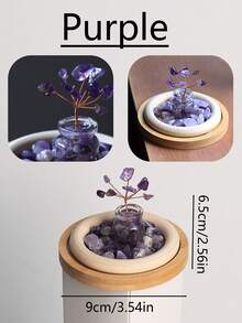 天然水晶精油扩散器（仅扩散器，不含精油），小型房间被动扩散器，适用于卧室、浴室、个人办公桌装饰、礼物和赠品 - 彩色 - 查看 23