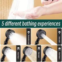 3pcs High Pressure Shower Head Set, Includes Bracket And Hose, 5 Spray Patterns, Bathroom Shower Head, Shower Sprayer, 5-Piece Bathroom Accessories - Shower Head Set - Multicolor - View 6