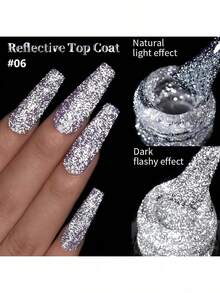 XEIJAYI 1瓶10毫升反光亮片指甲油，彩色闪亮极光激光可卸凝胶指甲油