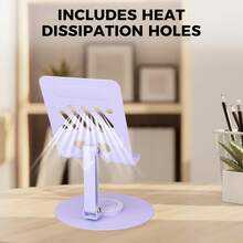 EIGIIS Tablet Stand For Desk, 360° Swivel For IPad Holder, Aluminum Adjustable Tablet Holder, Compatible With IPad Pro/Air/Mini And More - Multicolor - View 5