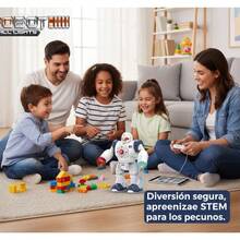 Juguete robótico inteligente interactivo 22cm + luces, sonidos y movimiento + aprendizaje STEM en casa/escuela + diversión educativa para infancias - Blanco - Ver 6