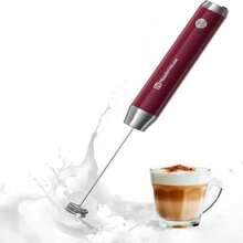 Maestri House Rechargeable Milk Frother, LunaFro NS Handheld Electric Foam Maker Waterproof Detachable Stainless Steel Whisk Drink Mixer Foamer For Lattes, Cappuccino, No Stand - MàuC - Xem 1