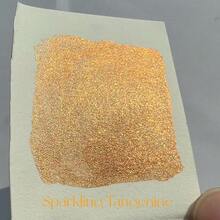 Full Pan Handmade Color Flake Shimmer Metallic Watercolor Paints Chose Your Color (Sparkling Tangenine),SparklingTangenine(FullPan) - Sparkling Tangerine (FullPan) - View 4