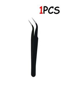 10PCS Black Straight-Pointed Personal False Eyelash Extension Tweezers, Essential For Makeup, Room Decoration, Vanity, Travel, Bedroom, Makeup Accessories, Tweezers, Nail Salons - Black - View 10