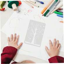 DOITOOL Plantillas De Dibujo Navidad : Plantilla De Reutilizable Para Manualidades Stencil De Dibujo De 12 Patrones En PláStico Blanco Para Diario Scrapbooking Tarjetas De FelicitacióN DecoracióN - 1 - Ver 2