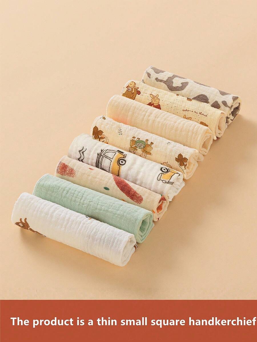 Set de 5 baberos y paños de eructo para bebé, paños multiusos para alimentación, de colores aleatorios