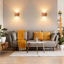 1/2/4 Pcs Dual-Head LED Motion Sensor Wall Light, LED Night Light With Motion Detection, Indoor Motion Sensor Wall Lamp, Wireless LED Wall Light, Wall Lamp, Battery-Powered,Adjustable Three-Color Dimming, Suitable For Living Room, Bedroom - Multicolor - View 5