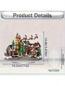2D 平面，2D 波西米亚亚克力圣诞村桌面装饰 | 圣诞老人和驯鹿雪橇场景，白雪皑皑的房子 | 家庭和办公室的多用途节日展示 | 节日 2D 设计，圣诞节中心装饰 | 冬季村庄风光 | 季节性照明，户外圣诞装饰，2D 平面 - 彩色 - 查看 6
