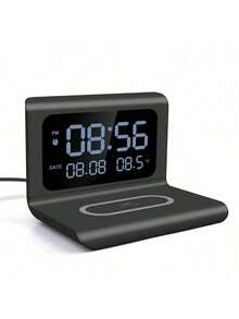 三合一无线充电器，具备快速充电、闹钟和温度显示功能 - 兼容 16/15/14/13/12/11 Pro Max/Mini/Plus/XR/X/8、Apple 2/3/4/Pro/Pro 2、Android 旗舰智能手机（Galaxy S25/S23/S22/S21/S20）和品牌无线耳机，节省空间的多功能充电站，适用于卧室/办公桌（包含 31 个国家/地区用户指南） - 彩色 - 查看 13