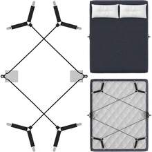 Bed Sheet Straps, Manually Adjustable Fasteners With Metal Clips, Bed Sheet Holder Corner Fitted Sheet Tightening, Strength Cord Lock Keep Sheet In Place, Fits All Mattress Sizes - ban đầu - Xem 1
