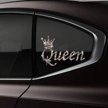 1 pièce Autocollant vinyle "Reine", autocollant de voiture brillant convenant pour la porte/fenêtre/pare-chocs/moto. Autocollant adhésif à la mode pour la carrosserie de voiture, les bagages, les valises, réutilisable, brillant - Taille Unique - Voir 8