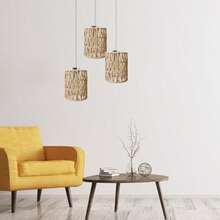 1 pieza Pantalla de lámpara de ratán, Pantalla de lámpara de mimbre retro pequeña de repuesto, Pantalla de lámpara tejida, Adecuada para lámparas de pie, lámparas de araña, lámparas de mesa, lámparas de pared, Pantalla de lámpara de rama de ratán estilo bohemio, Pantalla de lámpara de ratán natural, Pantalla de lámpara cilíndrica tejida, Pantalla de lámpara tejida a mano, Se puede usar en comedores, salas de estar, bares - 1 unidad - Pantalla de lámpara de ratán - Ver 2