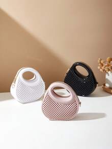 Hollow Jelly Crossbody Bag With Zipper Closure, Fashionable Handbag Suitable As Gift For Girls - Semi-openwork Bag - View 1