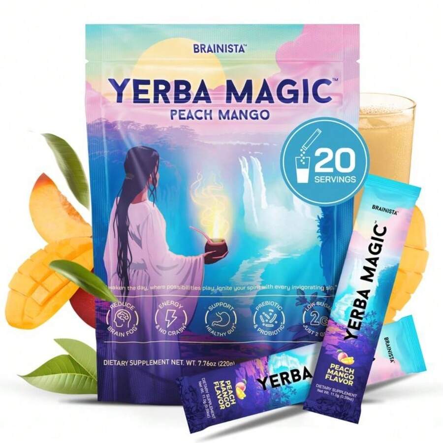 | Yerba Mate Instant Tea Powder | 20, 24, Or 30 Servings | Multiple Flavors Available - Peach Mango - 20 Servings - View 1