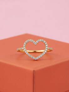1pc Minimalist Unique 925 Sterling Silver Single Diamond "I Love Mom" Ring, Exquisite Jewelry Gift For Women - Love Ring - View 3