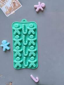 1pc, 12-Cavity Christmas Silicone Chocolate Candy Mold, Non-Stick Chocolate And Candy Mold, Small Baking Mold For Cake Decoration, Santa Claus, Snowman, Christmas Tree, Stocking - Multicolor - View 6