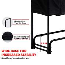 Estante para leña de 2,5 m con funda, almacenamiento resistente para leña con funda impermeable Oxford 600D para chimenea, patio, estante para almacenamiento de leña en interiores/exteriores para 1/4 de cordón de leña. - Negro - Ver 7