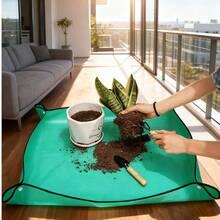 1pc Foldable Plant Planting Mat, Flower Swap Pot Planting Mat, Suitable For Indoor Potted Plants And Succulents, Waterproof Reinforced PE Mat, Easy To Clean, Large Size Foldable Potted Plant Mat, Applicable For Garden, Horticulture, Balcony Soil Swap Mat