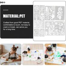 DOITOOL Plantillas De Dibujo Navidad : Plantilla De Reutilizable Para Manualidades Stencil De Dibujo De 12 Patrones En PláStico Blanco Para Diario Scrapbooking Tarjetas De FelicitacióN DecoracióN - 1 - Ver 6