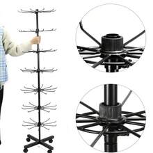 40 * 40 * 160 cm Expositor giratorio y móvil de siete niveles para joyería con ruedas Dimensiones - Negro - Ver 7