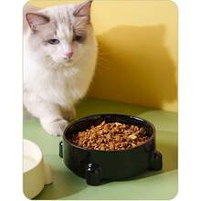大直径陶瓷宠物碗，防倾倒宠物托盘，猫粮碗，零食碗，小型犬粮碗，颈部保护垫，猫狗通用碗，宠物罐头食品碗，饮水碗，卫生易清洗 - 彩色 - 查看 6