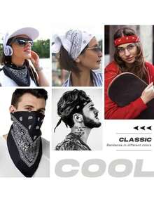 All-Gender Multi-Purpose Bandana Gift Sets - Face Mask, Headband, Wrap, Cycling, Protective Coverage,School - A - View 6