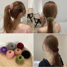 WADY Pinzas para El Pelo Con Forma de Nido de Pájaro Clip Mágico Extensible para Moño y Coleta de Caballo Pinzas para El Pelo de Terciopelo Con Diseño de Nido Pájaros Perezosos Horquillas A-4 - A4 - Ver 6